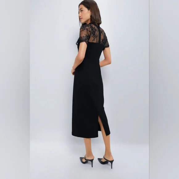 NWT Hyacinth House Tuckernuck Black Lace Agatha Midi Dress Size Small - Picture 9 of 10